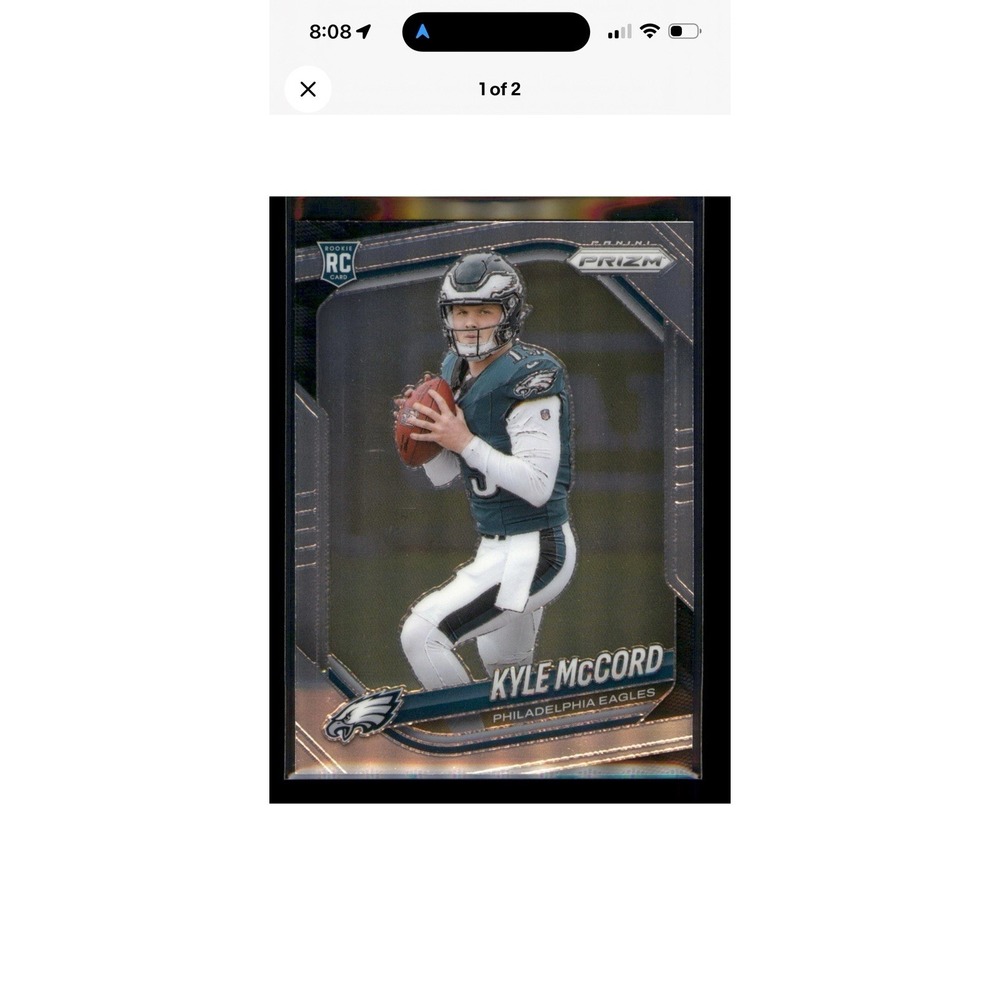 2025 Panini Prizm Kyle‎ McCord #377 Rookie Philadelphia Eagles